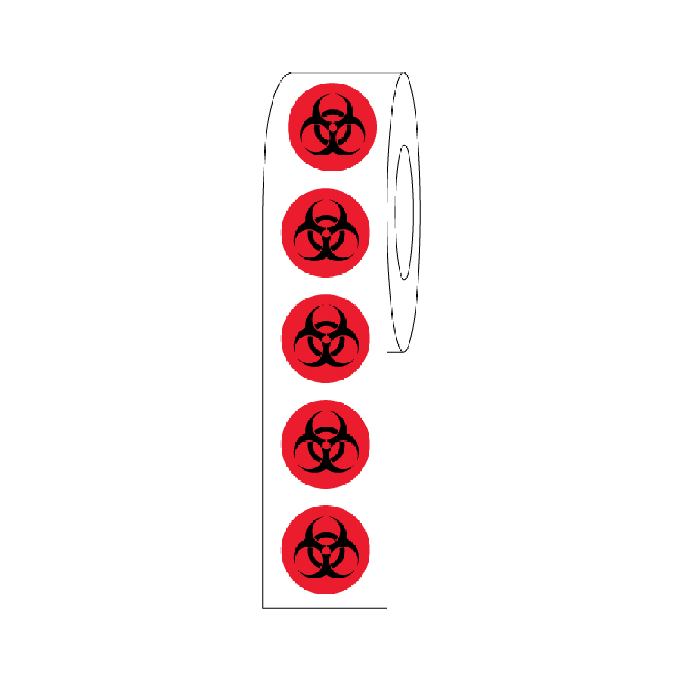 Globe Scientific Label Rolls, Cryo, 9.5mm, Biohazard Dots 